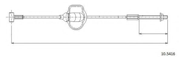 Трос, стояночная тормозная система CABOR 10.5416
