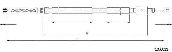 Трос, стояночная тормозная система CABOR 10.6031