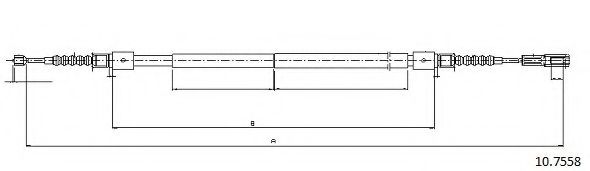 Трос, стояночная тормозная система CABOR 10.7558
