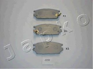 Комплект тормозных колодок, дисковый тормоз JAPKO 51510