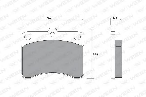 Комплект тормозных колодок, дисковый тормоз WEEN 151-1409