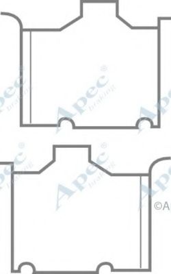 Комплектующие, тормозные колодки APEC braking KIT323