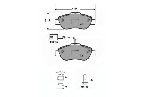 Комплект тормозных колодок, дисковый тормоз PROCODIS FRANCE PF1597