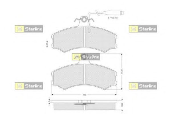 Комплект тормозных колодок, дисковый тормоз STARLINE BD S108P