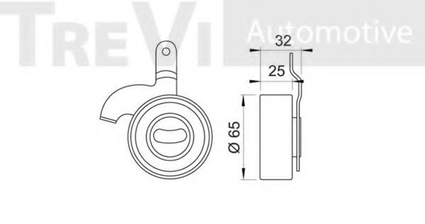 Натяжной ролик, ремень ГРМ TREVI AUTOMOTIVE D201