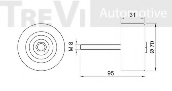 Паразитный / ведущий ролик, поликлиновой ремень TREVI AUTOMOTIVE TA1790