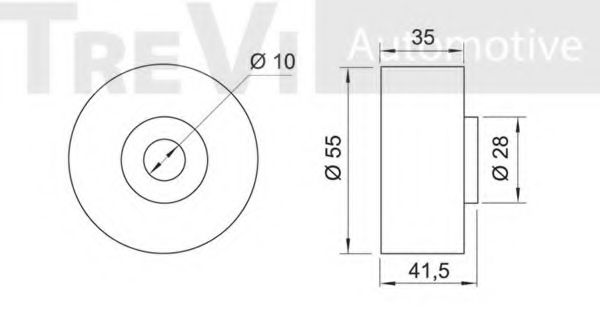 Паразитный / Ведущий ролик, зубчатый ремень TREVI AUTOMOTIVE T2042