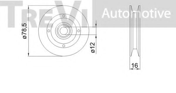 Натяжной ролик, клиновой ремень TREVI AUTOMOTIVE A1415