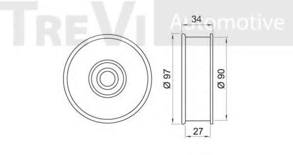 Паразитный / ведущий ролик, поликлиновой ремень TREVI AUTOMOTIVE A1448