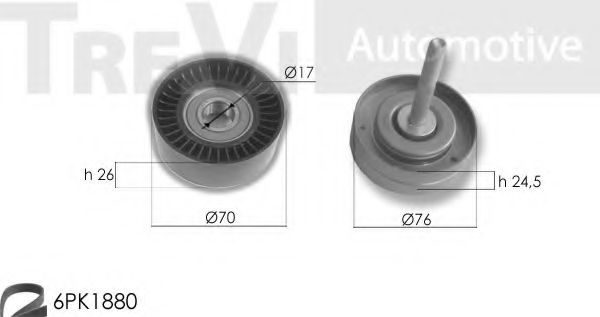 Комплект роликов, поликлиновой ремень TREVI AUTOMOTIVE KA1092F