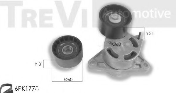 Поликлиновой ременный комплект TREVI AUTOMOTIVE KA1097