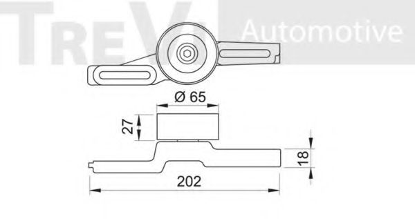Натяжной ролик, поликлиновой  ремень TREVI AUTOMOTIVE T1264