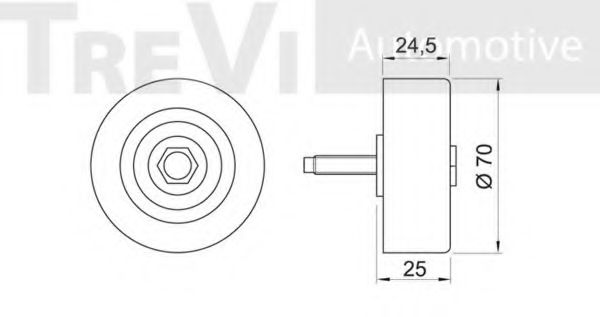 Паразитный / ведущий ролик, поликлиновой ремень TREVI AUTOMOTIVE TA1770