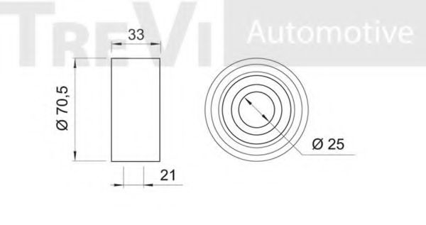 Натяжной ролик, ремень ГРМ TREVI AUTOMOTIVE D808