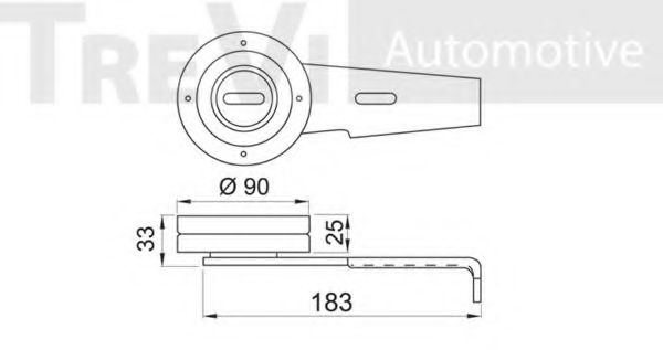 Натяжной ролик, поликлиновой  ремень TREVI AUTOMOTIVE T1252