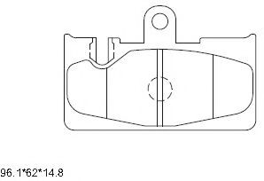 Комплект тормозных колодок, дисковый тормоз ASIMCO KD2752