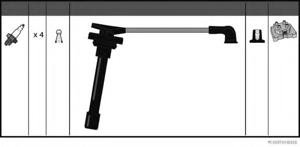 Комплект проводов зажигания HERTH+BUSS JAKOPARTS J5384022