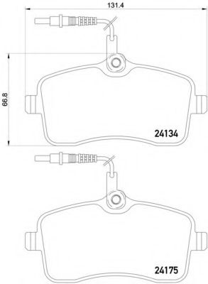 Комплект тормозных колодок, дисковый тормоз BREMBO P 61 109