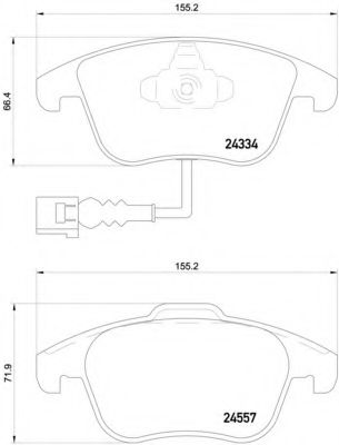 Комплект тормозных колодок, дисковый тормоз BREMBO P 85 130