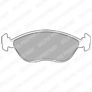 Комплект тормозных колодок, дисковый тормоз DELPHI LP1443