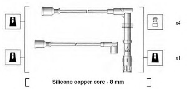 Комплект проводов зажигания MAGNETI MARELLI 941185300784