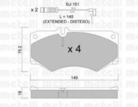 Комплект тормозных колодок, дисковый тормоз METELLI 22-0014-8K