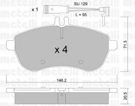 Комплект тормозных колодок, дисковый тормоз METELLI 22-0665-0K