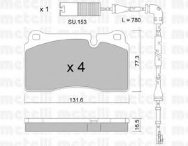 Комплект тормозных колодок, дисковый тормоз METELLI 22-0695-0K