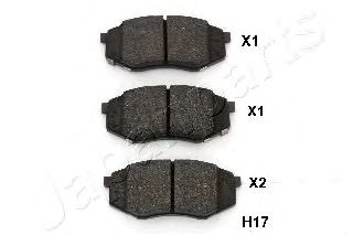Комплект тормозных колодок, дисковый тормоз JAPANPARTS PA-H17AF