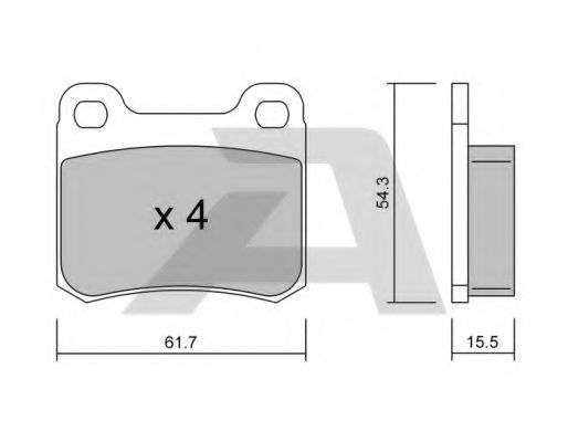 Комплект тормозных колодок, дисковый тормоз AISIN BPMB-2009