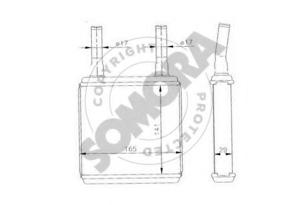 Теплообменник, отопление салона SOMORA 130050