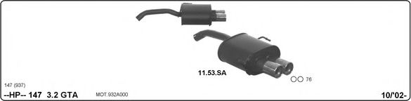 Система глушителя для спортивного автомобиля IMASAF 502000139