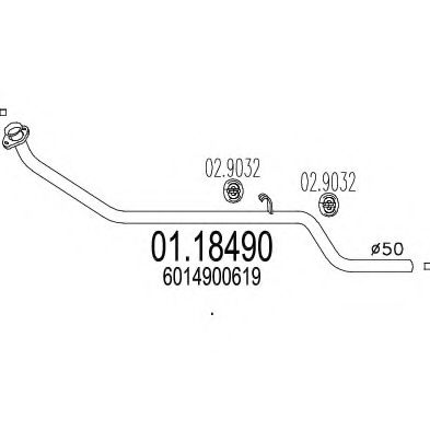 Труба выхлопного газа DESCAM 338001