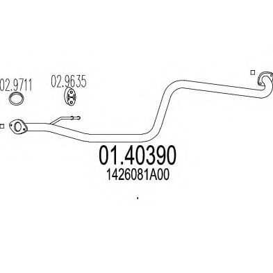 Труба выхлопного газа MTS 01.40390
