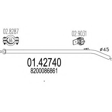 Труба выхлопного газа MTS 01.42740
