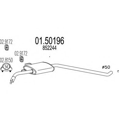 Средний глушитель выхлопных газов MTS 01.50196