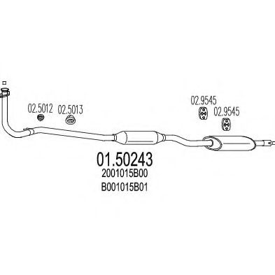 Средний глушитель выхлопных газов MTS 01.50243