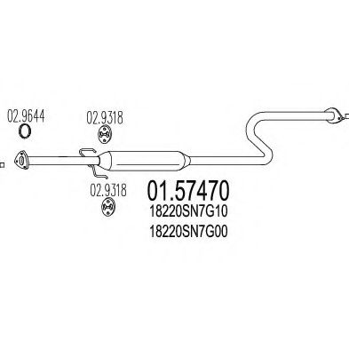 Средний глушитель выхлопных газов ROSI 20471