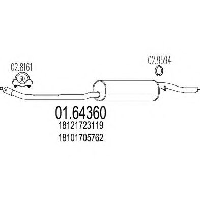 Глушитель выхлопных газов конечный ZARA 25445