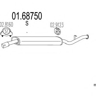 Глушитель выхлопных газов конечный TIMAX 230168