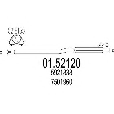 Средний глушитель выхлопных газов MTS 01.52120