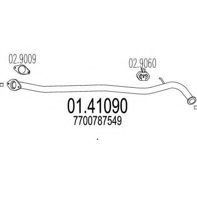 Труба выхлопного газа MTS 01.41090