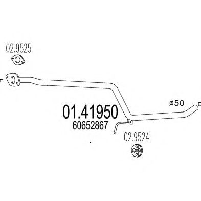 Труба выхлопного газа MTS 01.41950