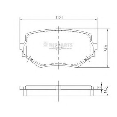 Комплект тормозных колодок, дисковый тормоз NIPPARTS J3608017