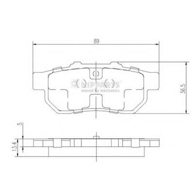 Комплект тормозных колодок, дисковый тормоз NIPPARTS J3614007