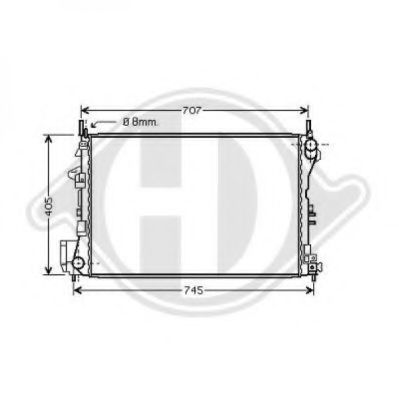 Радиатор, охлаждение двигателя DIEDERICHS 8182504