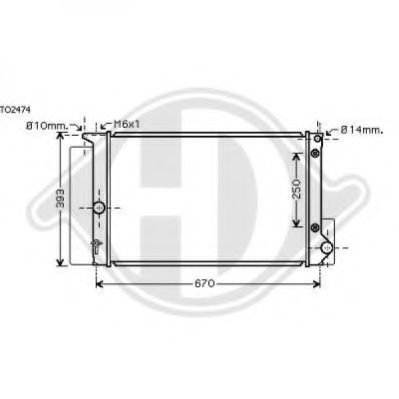 Радиатор, охлаждение двигателя DIEDERICHS 8661906