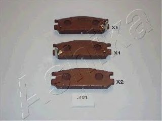 Комплект тормозных колодок, дисковый тормоз ASHIKA 51-07-701
