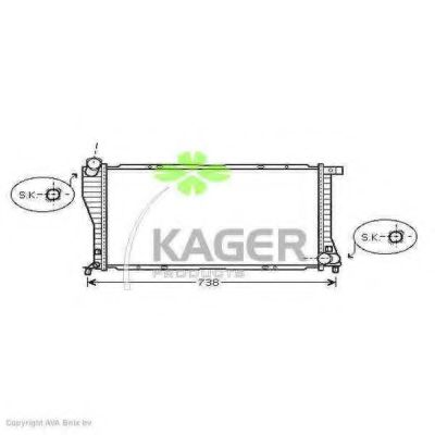 Радиатор, охлаждение двигателя KAGER 31-0146