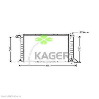 Радиатор, охлаждение двигателя KAGER 31-0355